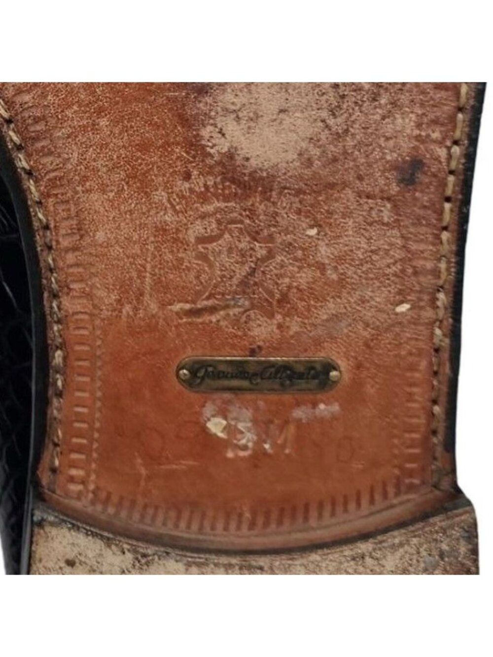 Vintage Exotic Full Alligator Men 15 Black Dress Shoes Paolo De Marco Oxfords - Picture 7 of 14